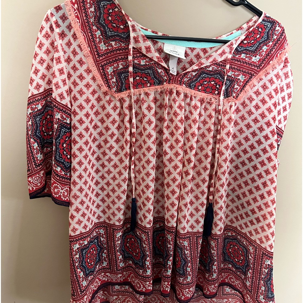 Short sleeve peasant blouse